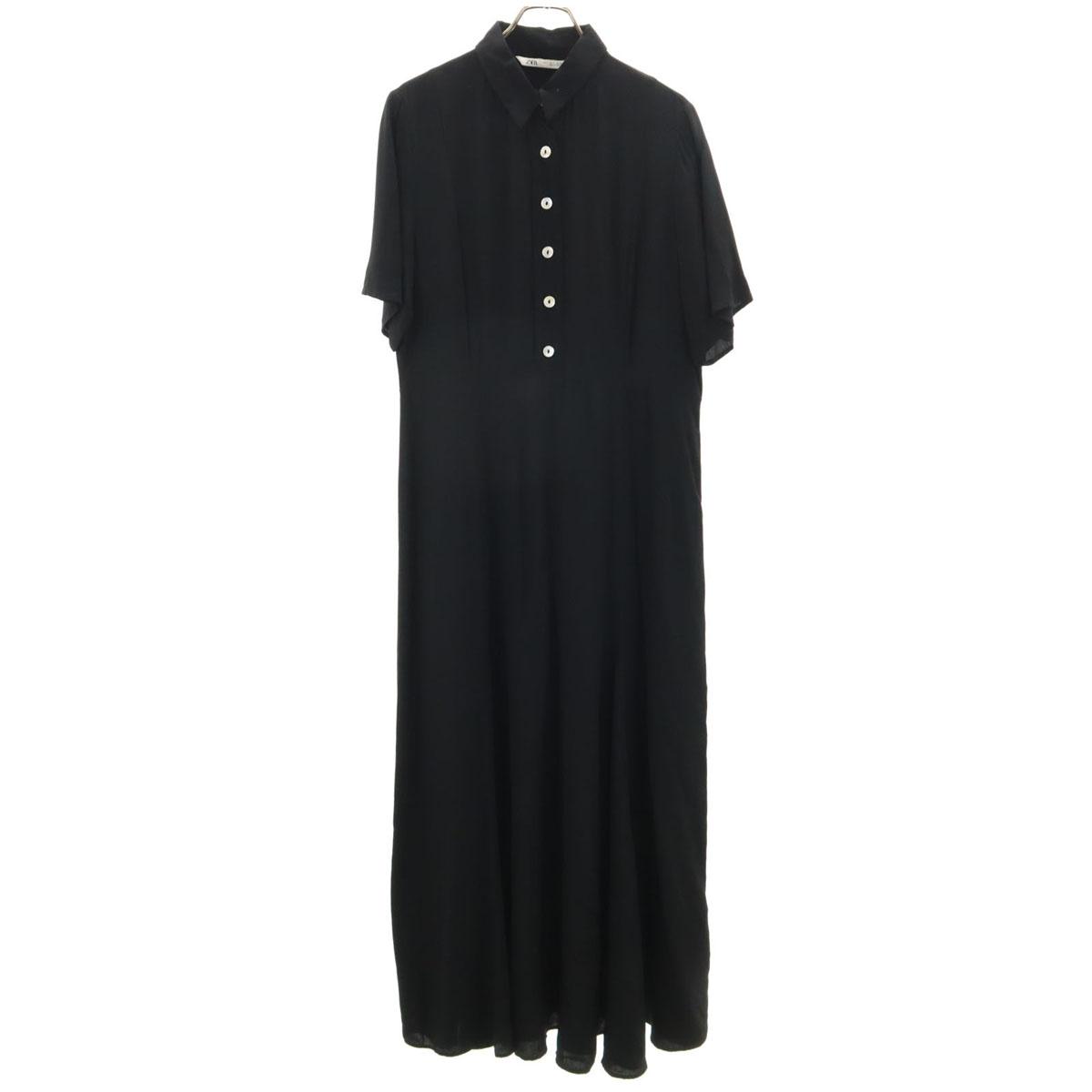 

ZARA Short sleeve Long dress L black Women Used