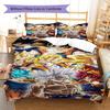 Son Goku Pattern Bedding,Quilt Set Quilt Cover Pillowcase Home Birthday Gift (1 * Duvet Cover + 2 * Pillowcase, Without Core)