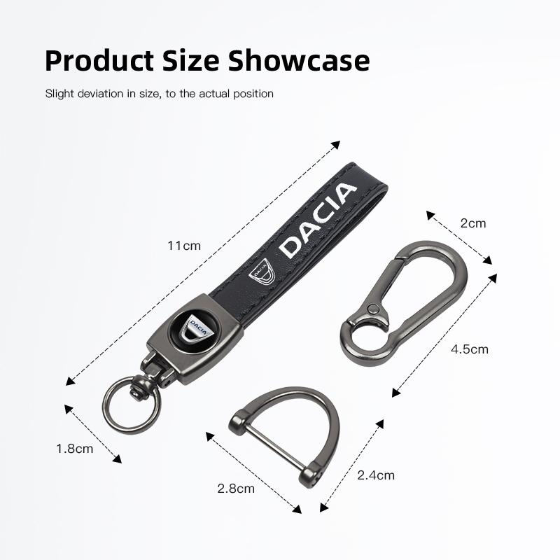 1Pcs Car Emblem Keychain Metal Leather Key Ring Accessories For Dacia Duster Logan Sandero Stepway Dokker Lodgy MCV 2019 Spring