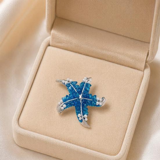Retro Style Brooch Five-Sided Brooch with Curved Starfish Imitation