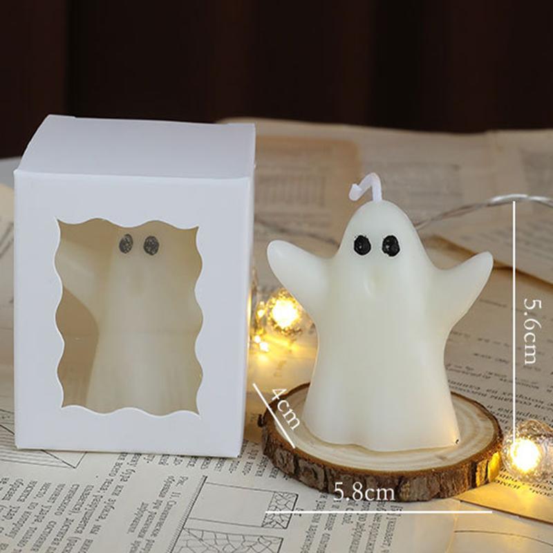 1/6 Pcs Halloween Ghost Candles Decor Spooky Goth Candle for Halloween Decorative Tabletop Cute Ghost Candle Set