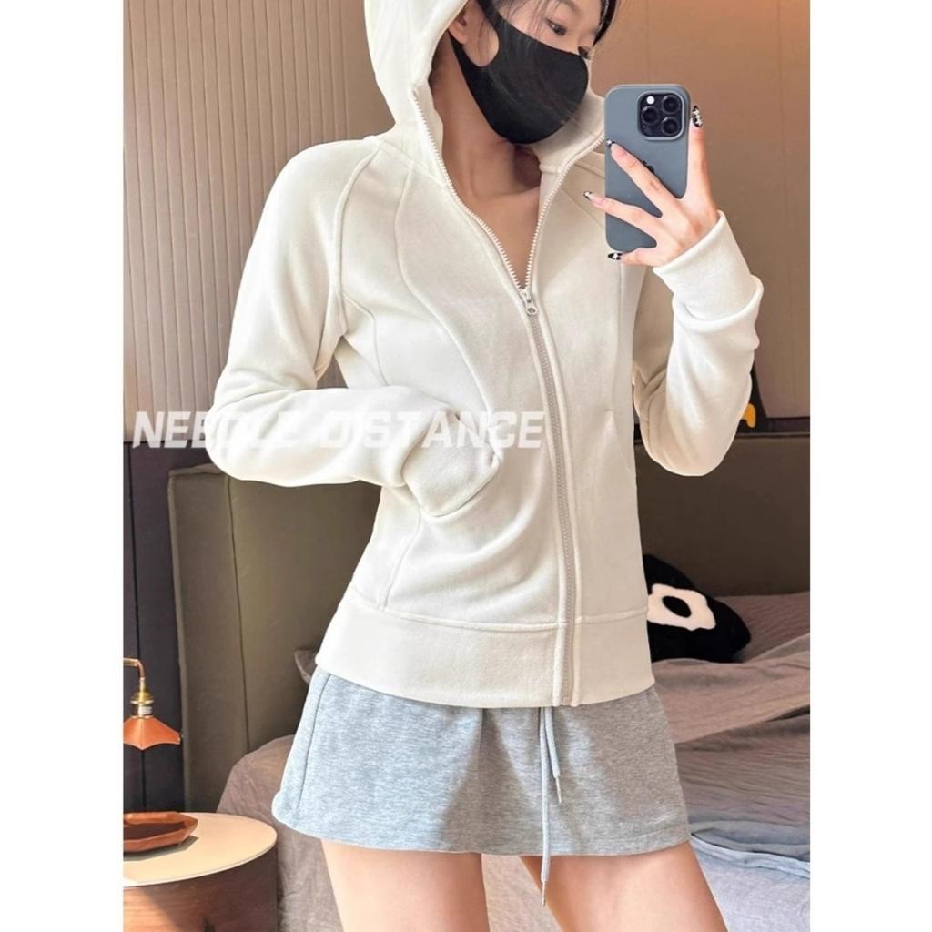 Double-sided velvet thickened hooded sweater women's spring slim-fit babes long-sleeved jacket top trendy