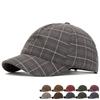 Plaid Short Brim Baseball Cap for Unisex Spring Summer Vintage Cap Outdoor Sun Hat