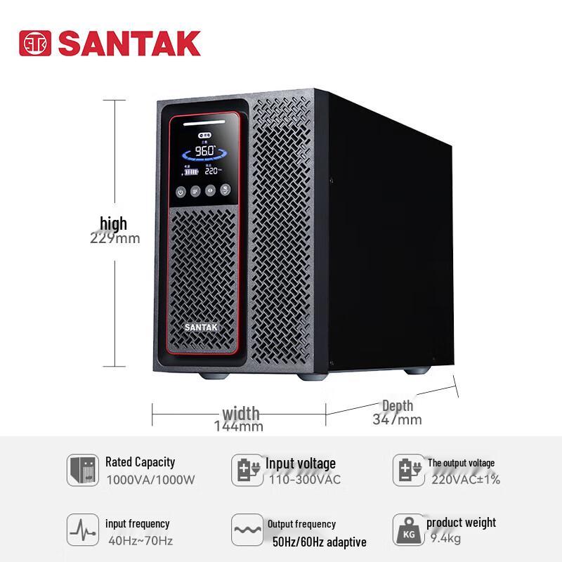 SANTAK Online UPS for Servers and PCs CN plug (adapter included)