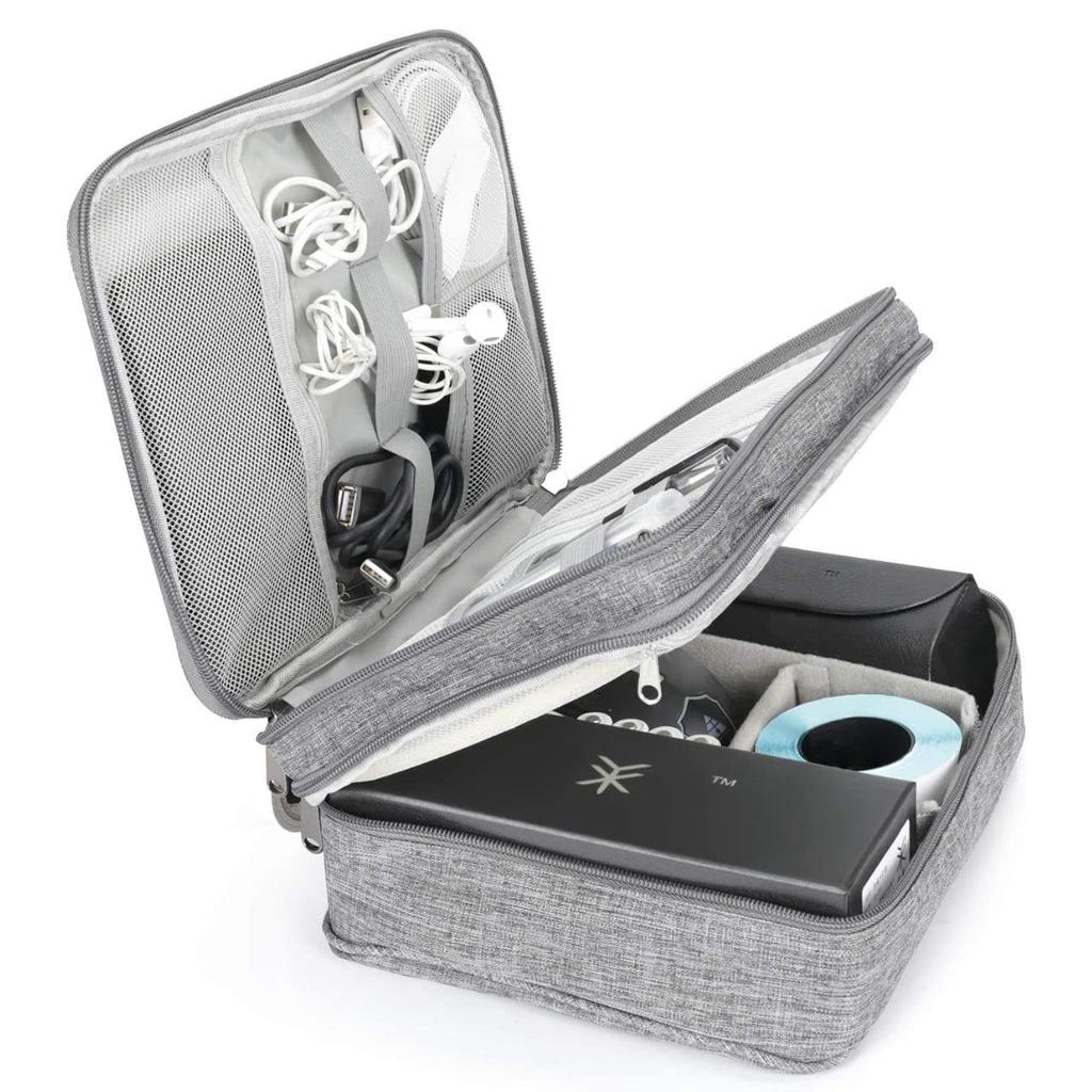 RERACO Gadget Large Power Supply Laptop PC Lightweight Pouch, Capacity, Waterproof, Storage, Peripherals, 3-Layer Design, Charger, Cable, Bag, Travel,