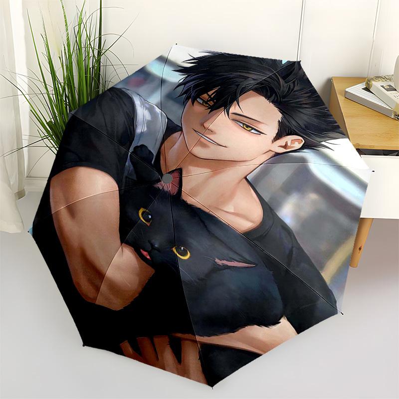 

1pc Outdoor Umbrella with Anime Character Design - Automatic Opening/Closing, Portable 3-Fold Design, 8-Rib Iron Frame, Perfect Gift for Fans, Tr