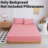 Color Mattress Solid Protector Pillowcase Bedspread Set Home Textile Accessories
