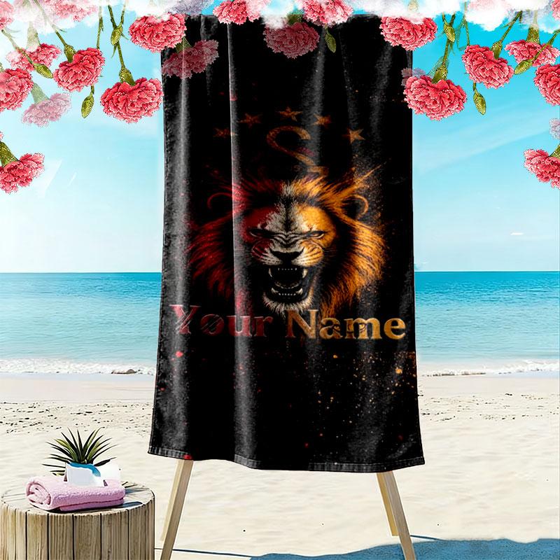 Galatasaray S Custom Name Print Beach Towel, Large Soft Quick Dry Towel for Beach Camping Swimming