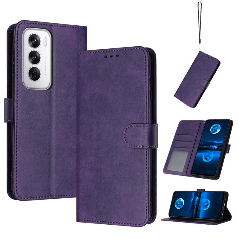 Magnetický výklopný kryt Kožené puzdro Pre OPPO Reno12 Pro Reno11 F 5G Reno 12 11 Pro Reno11F Puzdro Jednofarebné Kožený pocit Peňaženka Tašky