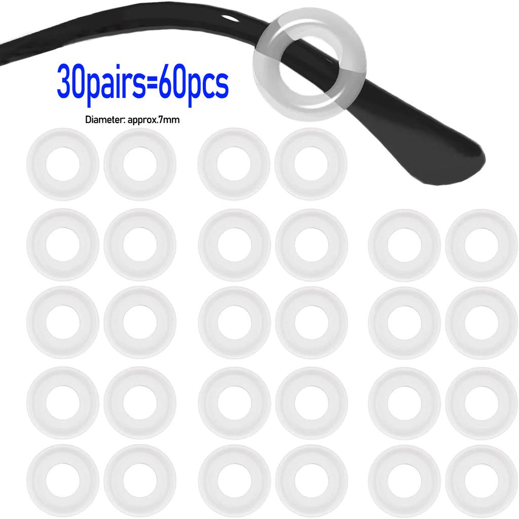 10/60pcs Anti Slip Ear Hook Eyeglasses Round Silicone Retainer Holder Spectacles Ear Sleeve Eyewear Stopper Bracket Accessories