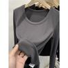 German velvet long-sleeved t-shirt for women's autumn slim-fitting and thin versatile thin velvet warm simple inner bottoming shirt top