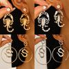 Gothic Animal Scorpion Drop Earrings Women's Vintage Punk Hip Hop Rock Men's Snake Earrings Dark Halloween Exaggerated Jewelry