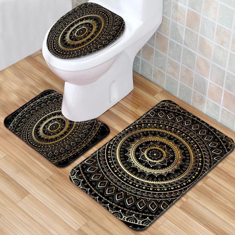Halloween Bathroom Three-Piece Floor Mat Household Door Mat Bedroom Living Room Carpet