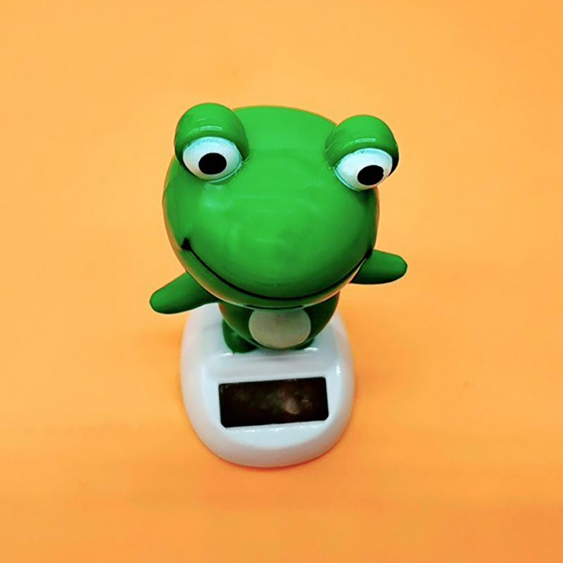 Bobble Head Frog Cute Frog Car Solar Decoration Cute Animated Shaking Head Bobblehead Car Dashboard Animal Auto Car Decoration
