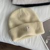 White plum color embroidery P letter knitted wool hat autumn and winter warm cold hat with ins fashion single item multi-color
