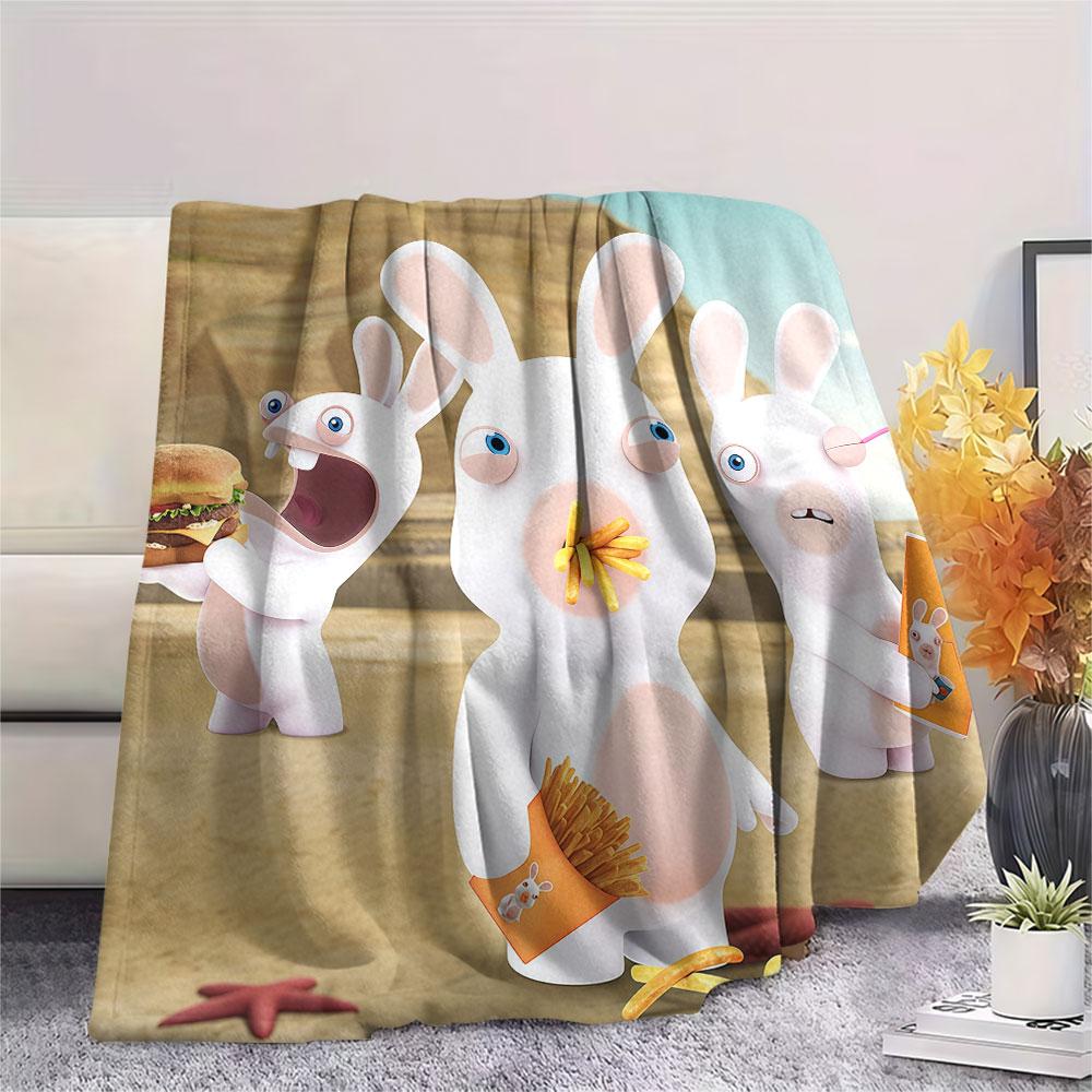 1PC Rabbids Invasion Madness Blanket, High quality Comfortable for All Seasons, Home Decor, Warmth and Comfort