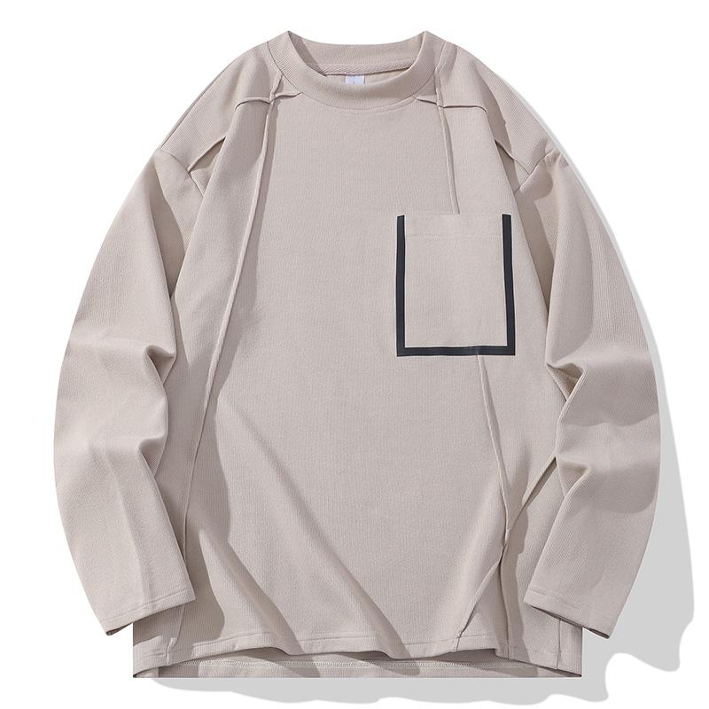 Japanese Spring and Autumn New Men's Sweatshirt Casual and Versatile Youth Long Sleeve T-shirt Round Neck Men's Sweatshirt
