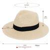 Foldable Wide Brim Raffia Panama Straw Sun Hat with Square Buckle - Breathable, UV Protection for Outdoors