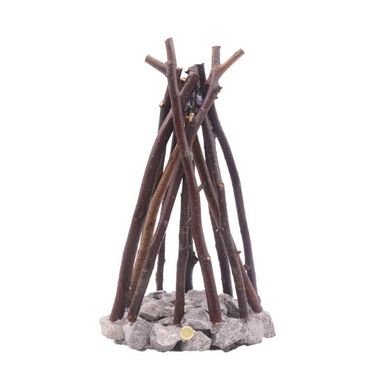 Campfire Night Light LED Wooden Dimmable Table Lamp with 3 Lighting Modes