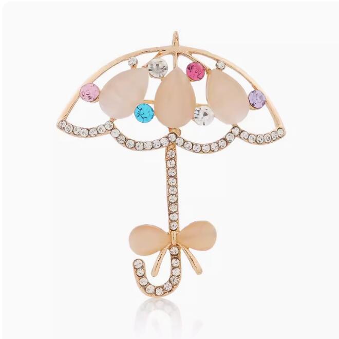 Булавка-зонтик для одежды Женская брошь Наколка Декоративная металлическая с горным хрусталем Костюм Шляпа Шарф Платок Украшение Брошь-зонтик