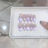 Hand-woven Armor Purple Dream Ribbon Three-dimensional Hand-painted Purple Ribbon Cat Eyes Pure Temperament Manicure Sticker