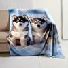 Design Pattern of a Husky Puppy Flannel Printed Blanket Suitable for All Seasons Suitable for Living Room Office Sofa and Travel