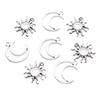 Retro Alloy Antique Silver Filigree Sun & Moon Jewelry Pendants - Necklaces & Earrings