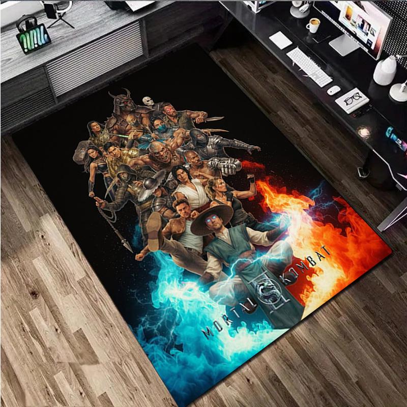 1Pc Mortal Kombat Print Rug - home decoration Carpet For Living Room Bedroom Flooring Computer Chair Area Rug