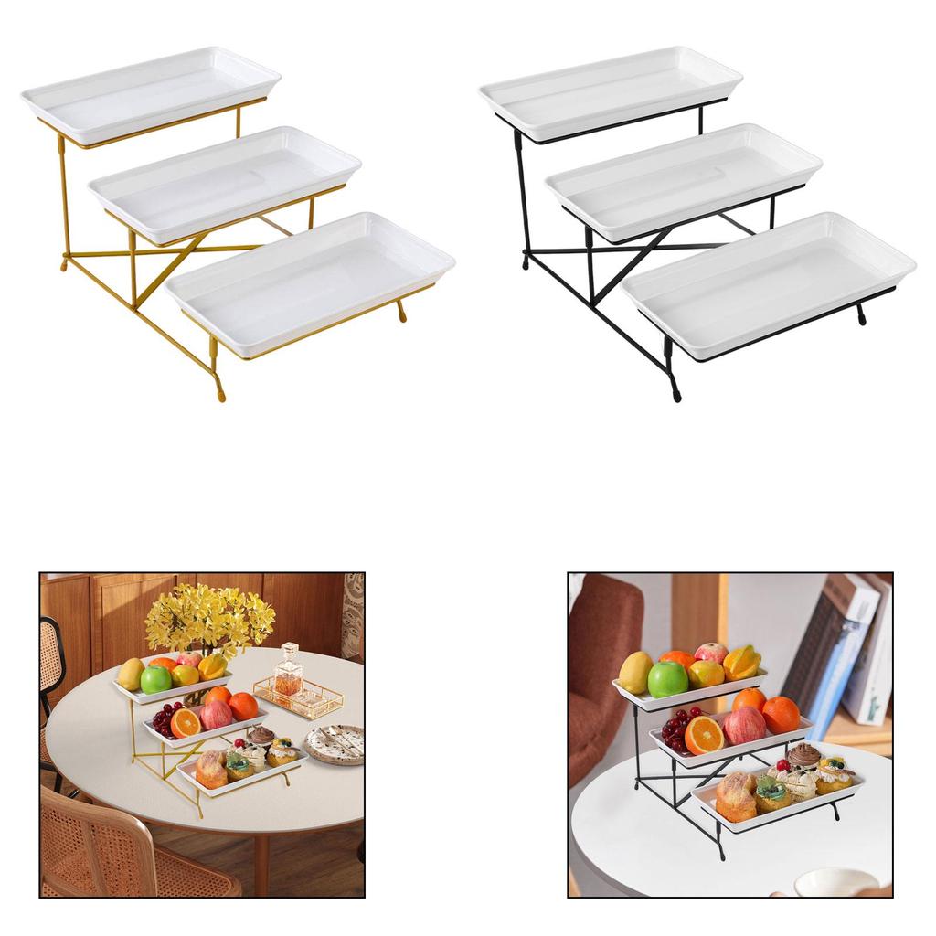 3 Tier Serving Tray, Sturdy, Serving Platters, Fruit Dessert Stand, Cupcake Display Stand, Multifunctional for Cake, Cupcakes