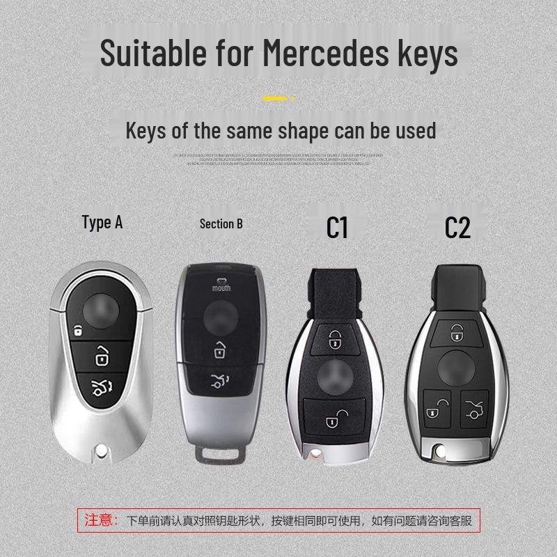 Mercedes Key Fob Protective Case: Fits E300L, C260L, A200L, GLC300L, GLE, and C200L Models