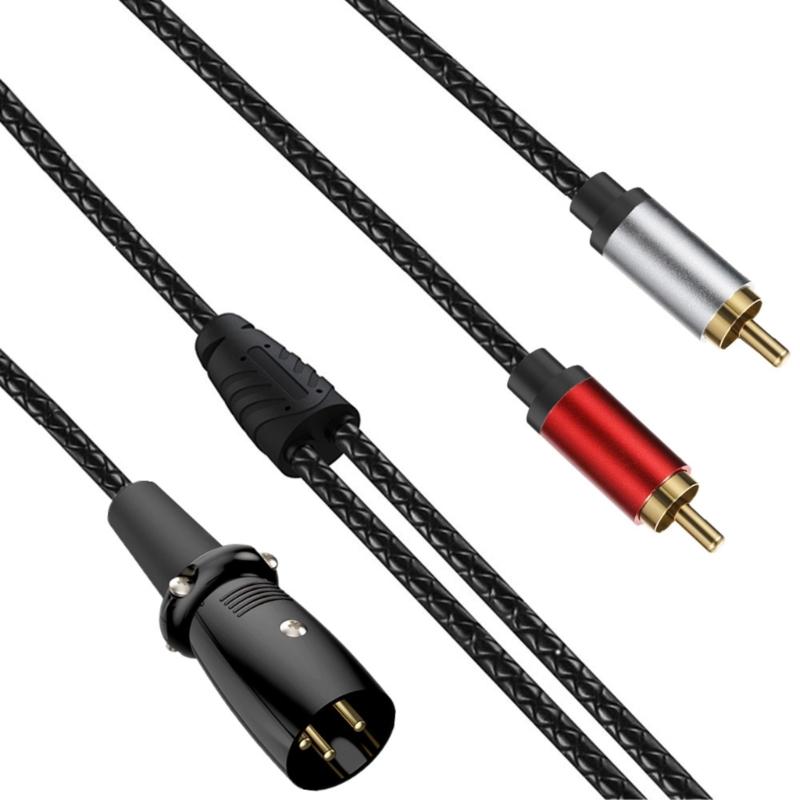 3Pin Male To 2RCA Male Splitter 3Pin To 2RCA Stereo Patching Sound Cable Interconnect Duplicator Cable Adapter