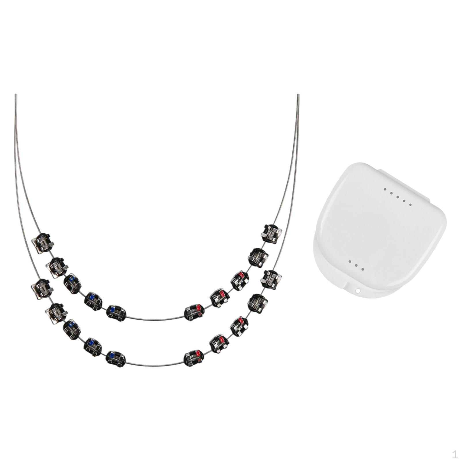 

2Pcs Temporary Tooth Decoration with Storage Box for Demonstration Classroom Black