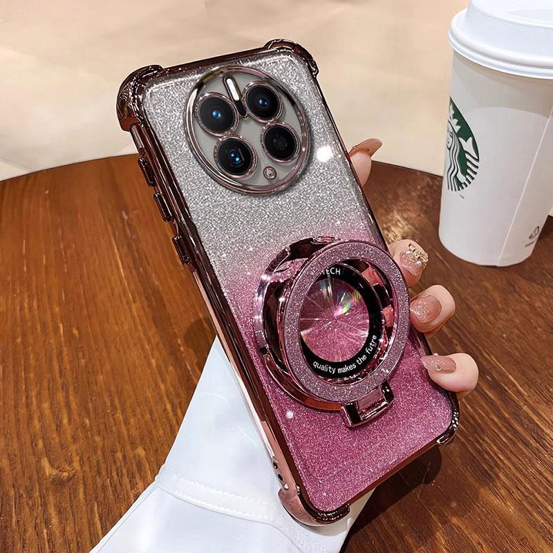 Carcasă Mate50 cu suport magnetic de lux, rezistentă la șocuri, pentru Huawei Mate 50, 60, 30, 40 Pro, 50pro, cu suport, strălucitor, coque cu sclipici