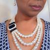 Fashion Style Fashion Exaggerated Handmade Imitation Pearl Rhinestone Flower Multi-Layer Necklace Bride Photo Studio Wedding Photography Accessories