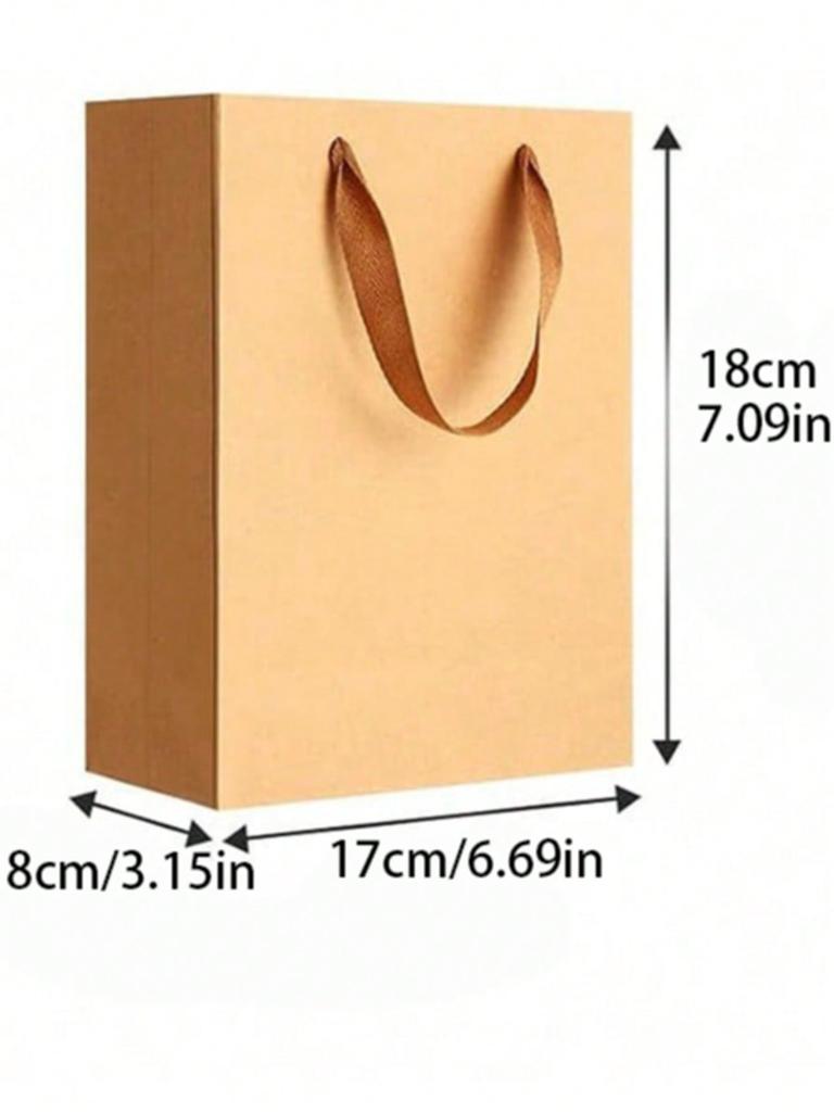 10/20pcs Gift Bags Handled Paper Bags Goodie Bags With Cloth Handles Gift Wrap Bags Shopping Bags Merchandise Bags For Business.