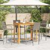 VidaXL 5 Pcs Garden Bar Set Grey Solid Acacia Wood Rattan, Outdoor Bar Table and Chairs, Set of 3295290