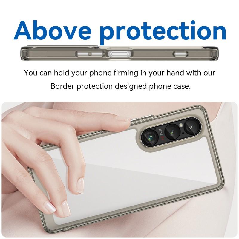For Sony Xperia 1 VI Phone Case WANLONFENG XC Series TPU Acrylic Cover with Tempered Glass (Big Lens Hole)