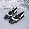 Girls Mary Jane Flats Double Buckle Straps Lace Trim Ballet Shoes Soft Sole Casual Slip On Footwear for Kids