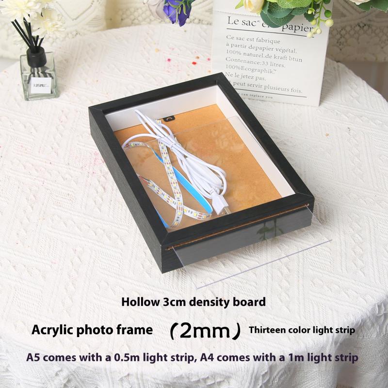 

1 комплект Преобразует эскизы в цвет с помощью волшебного света Современное украшение стен дома Светодиодная рамка для фото Акриловый лайтбокс