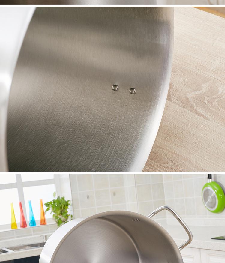 Premium Thickened Stainless Steel Stockpot with Compound Bottom, Sandblasted Finish for Commercial Use