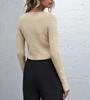 Autumn Winter Ribbed Strip Knitted Button Front Cardigan Women's Sweater Luxurious Relaxed-fit Slimming and Versatile Top