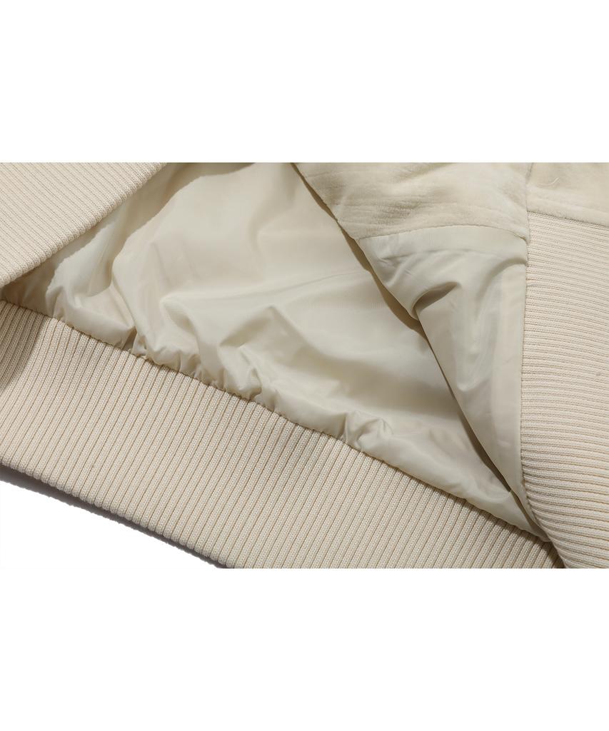 Cpgn Studio Velvet Racing Track Jacket Cream