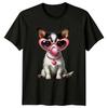 Cute Dog Heart Glasses Bubblegum Animals Dogs Unisexs TShirt Unisexs Graphic Tee