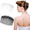 6 Pcs French Hair Combs for Women – Black & White Resin Hair Combs, Decorative Side Combs for Twists, Updos, and Styling Accessories