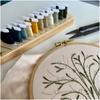 Household Supplies Embroidery Floss Sewing Tools Stitch Holder Wooden Bobbin Rack Cross Stitch Storage Holder String Ribbons