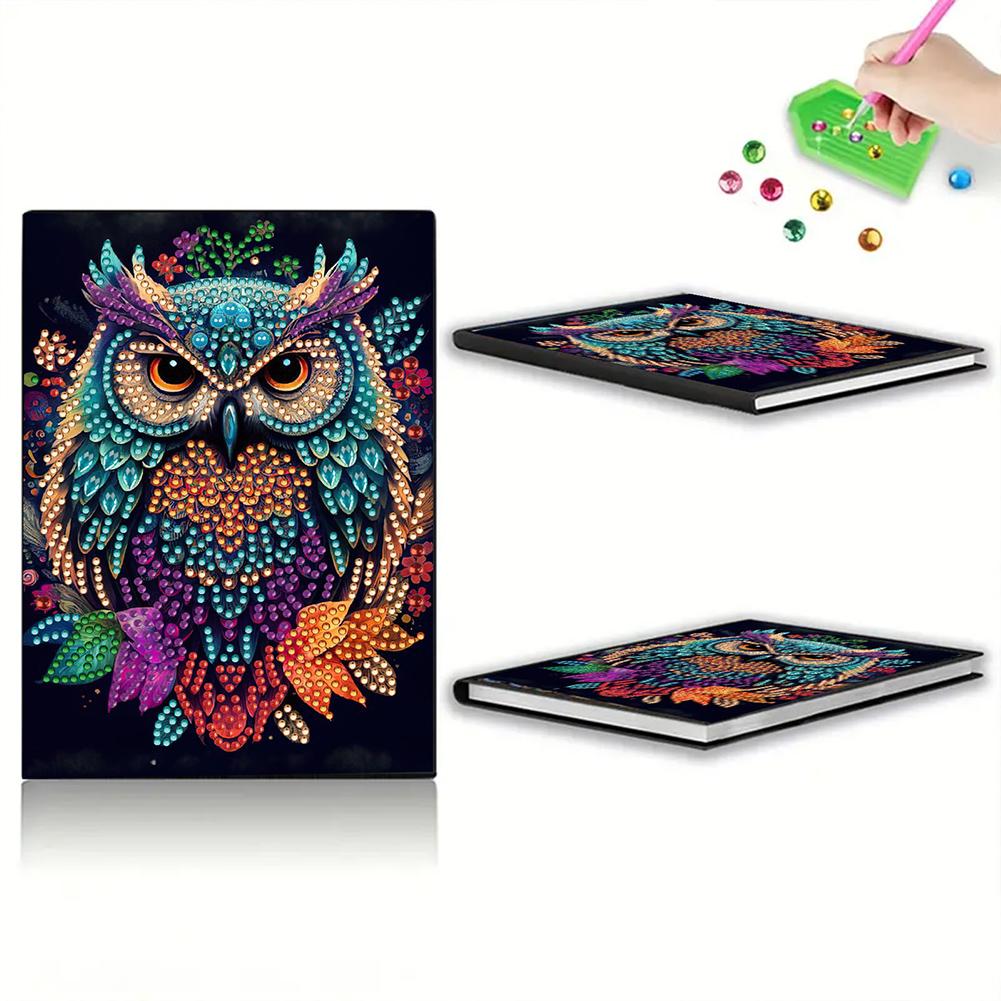 50-Page A5 Size Diamond Painting Diary Book Crystal Notepad Sketchbook Diamond Painting Notebook Set Holiday Birthday Gift