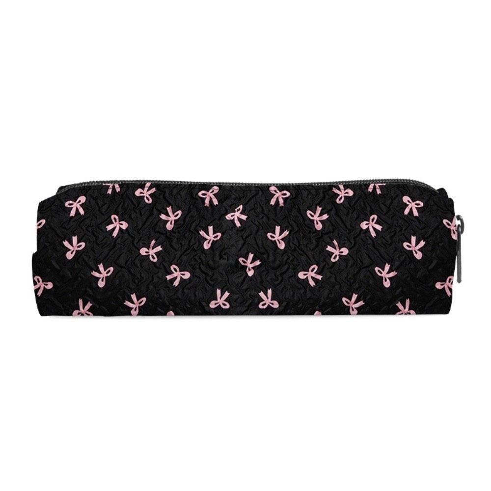 Portable Bowknot Pen Bag Zipper Closure Pencil Pouch New Pencil Case  School Supplies