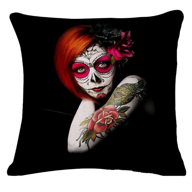 Gold Skull Fashion Pattern Home Decor Pillowcase Cushion Cover