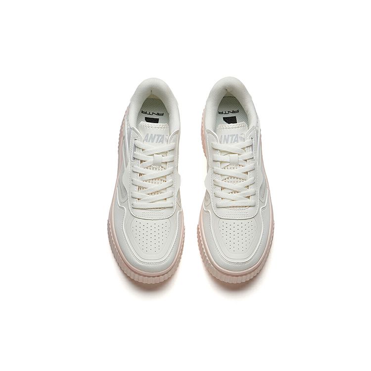 Anta Lifestyle Series Durable Non-Slip Low-Top Skate Shoes Women Sneakers White 122138066-1