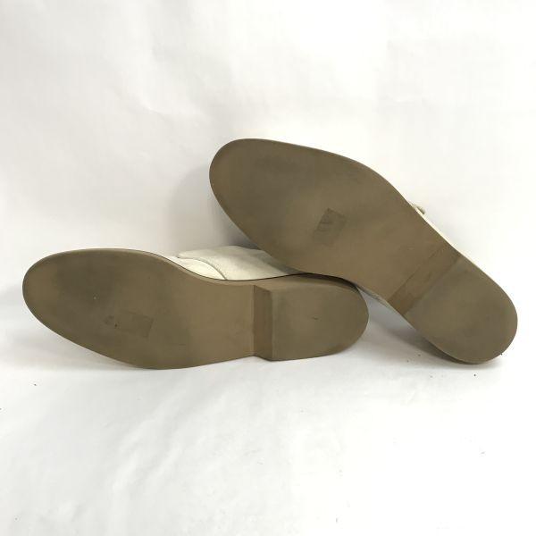 GUCCI monk strap suede leather shoes 45 28-28.5 white beige(USED)